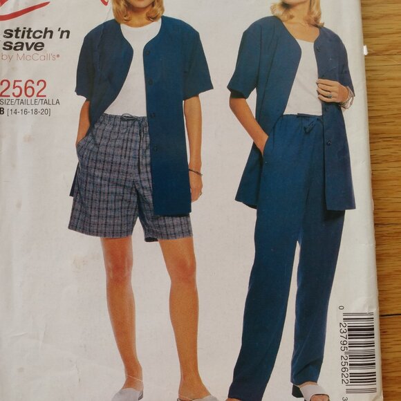 Vintage Plus Size 14-20 Sewing Pattern Shirt/Jacket Shorts Pants UNCUT 2562 - Picture 3 of 10